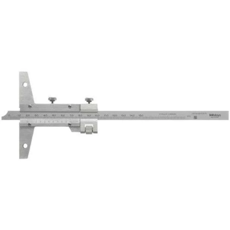 Mitutoyo 0-150mm Caliper Type Vernier Depth Gauge with Fine Adjustment Feature, 527-101