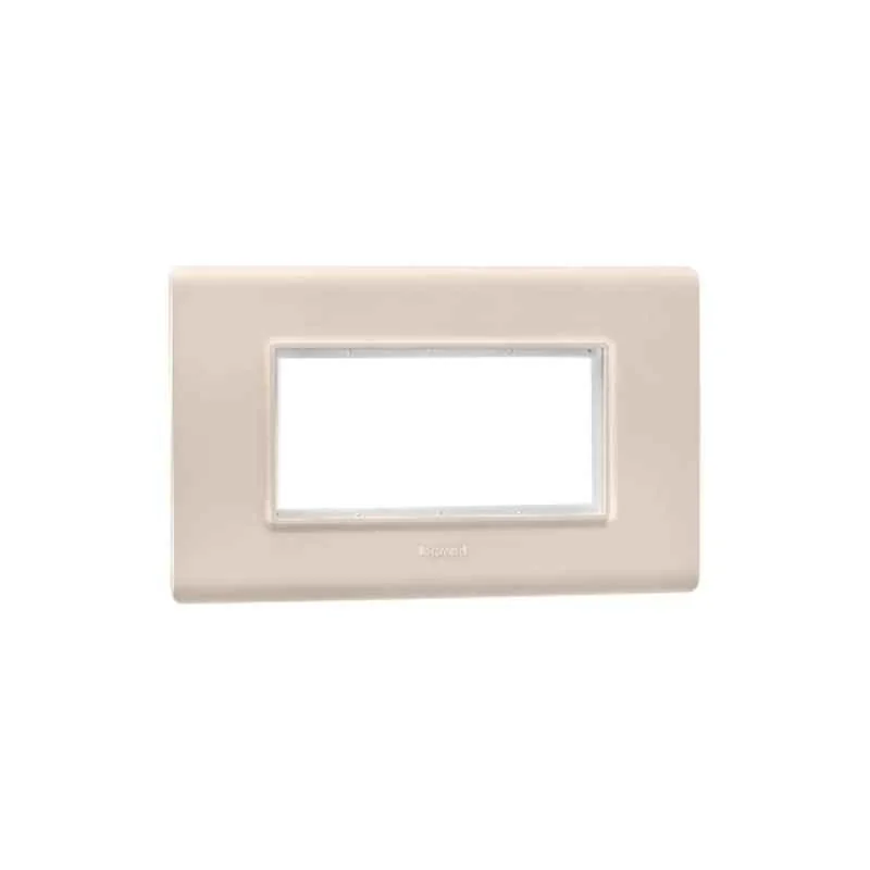 Legrand Allzy 4 Module Polycarbonate Matt Rose Gold Cover Plate with Frame, 681358
