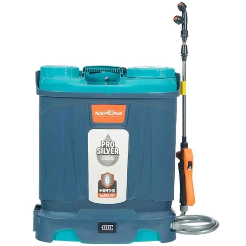Neptune Silver Pro-14 Plus 18 Litre 12V 14Ah Knapsack Battery Sprayer with 3 Way Lance & 5 Nozzles