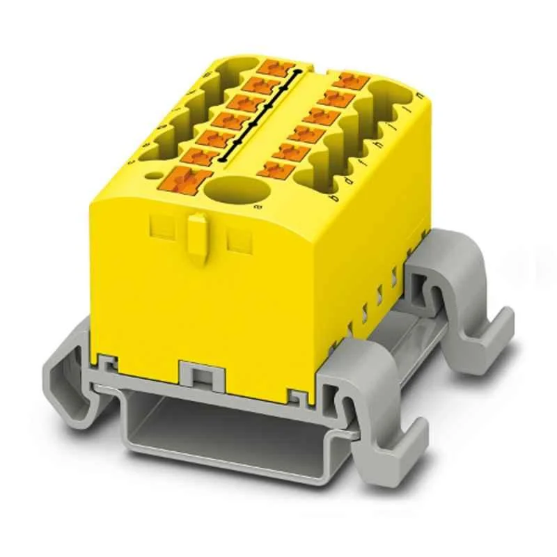 Phoenix Contact PTFIX 6/12X2,5-NS35A YE 690V Polyamide Yellow Distribution Block, 3273226