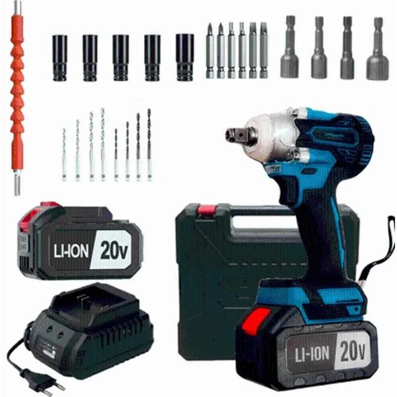 Hillgrove 29 Pcs 2Ah 20V 300Nm Cordless Impact Wrench Kit, HGCM1383M1