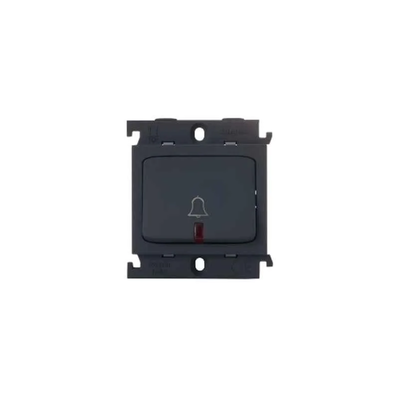 Legrand Mylinc 6A 2 Module 1 Way Single Pole Matt Grey Bell Push with Indicator, 6763 06