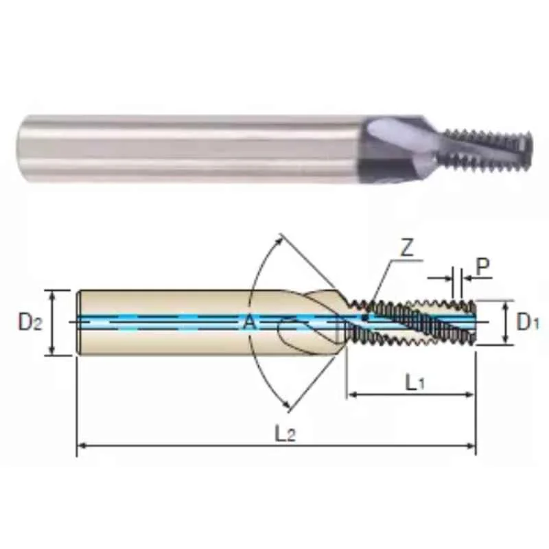 YG-1 18mm Solid Carbide TiAlN Coated Thread Mill, L4272610, Overall Length: 102 mm