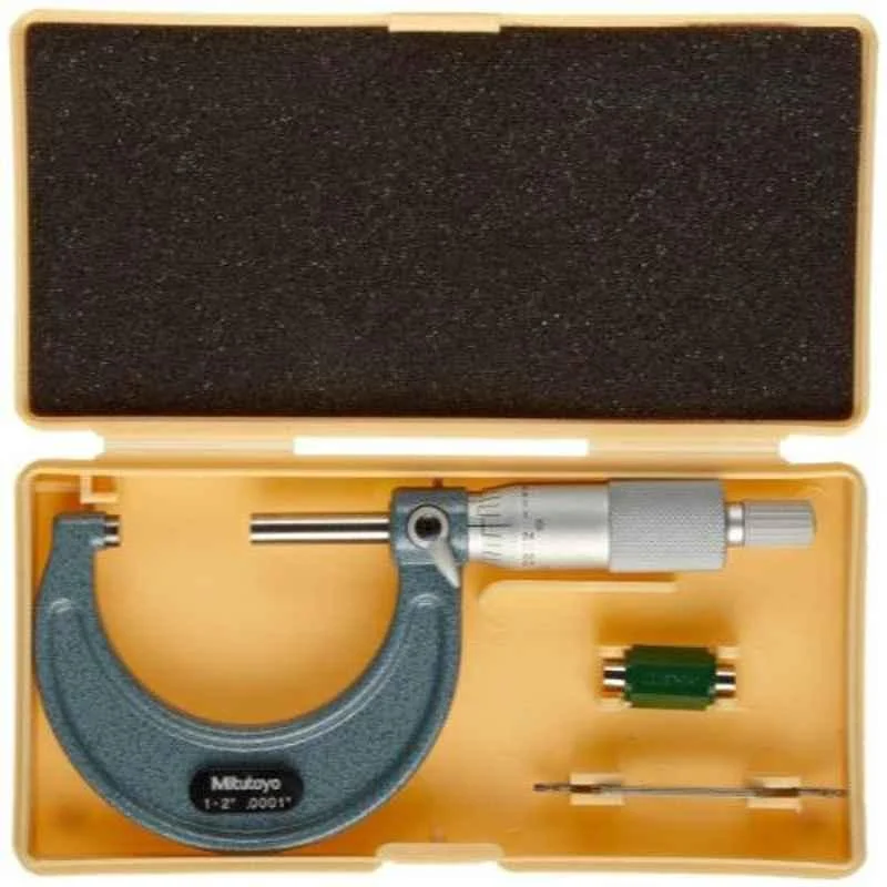 Mitutoyo 1-2 inch Ratchet Stop Outside Micrometer, 103-132