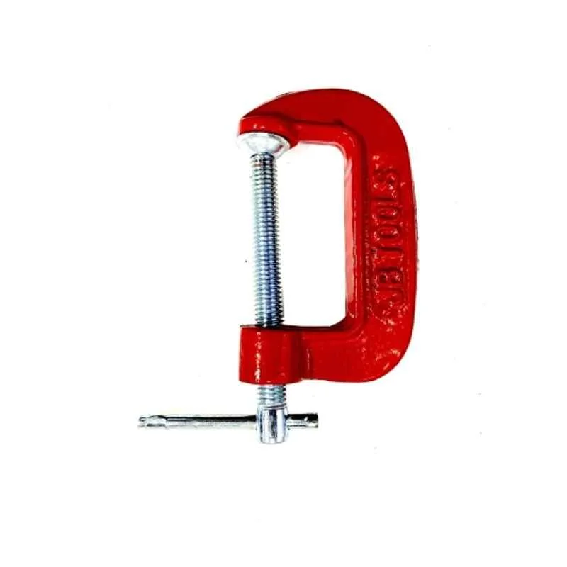 Jon Bhandari 2 inch 50mm Cast Iron Red C Clamp (Pack of 2)