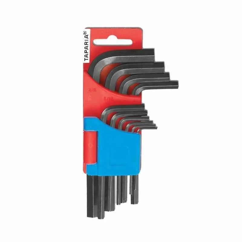 Taparia 10 Pcs Black Finish Allen Key Set in Hanger Packing, KHI 10V