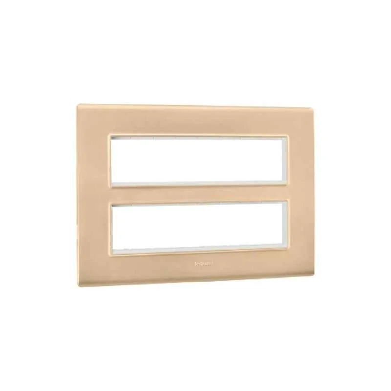 Legrand Allzy 16 Module Polycarbonate Matt Gold Cover Plate with Frame, 681342