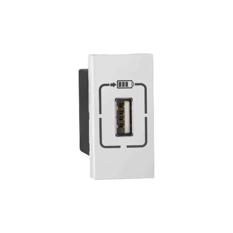 Legrand Lyncus 1.5A 1 Module White Type A USB Charger, 6772 91
