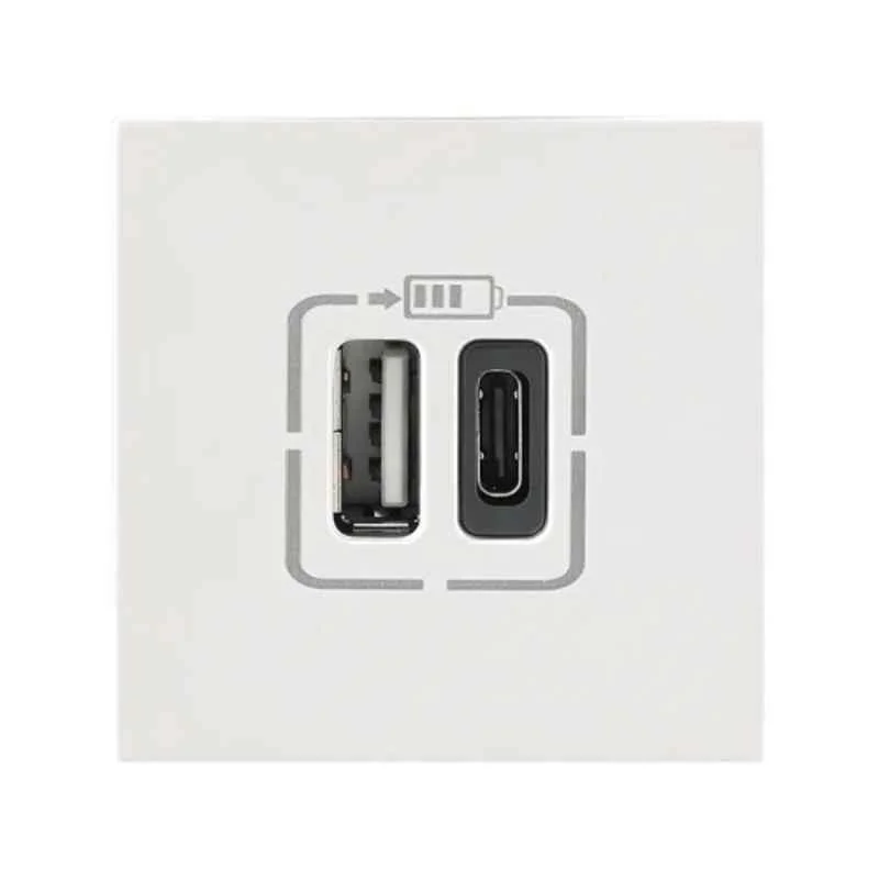 Legrand Lyncus 3A 2 Module White Double Type A USB Charger, 6772 89