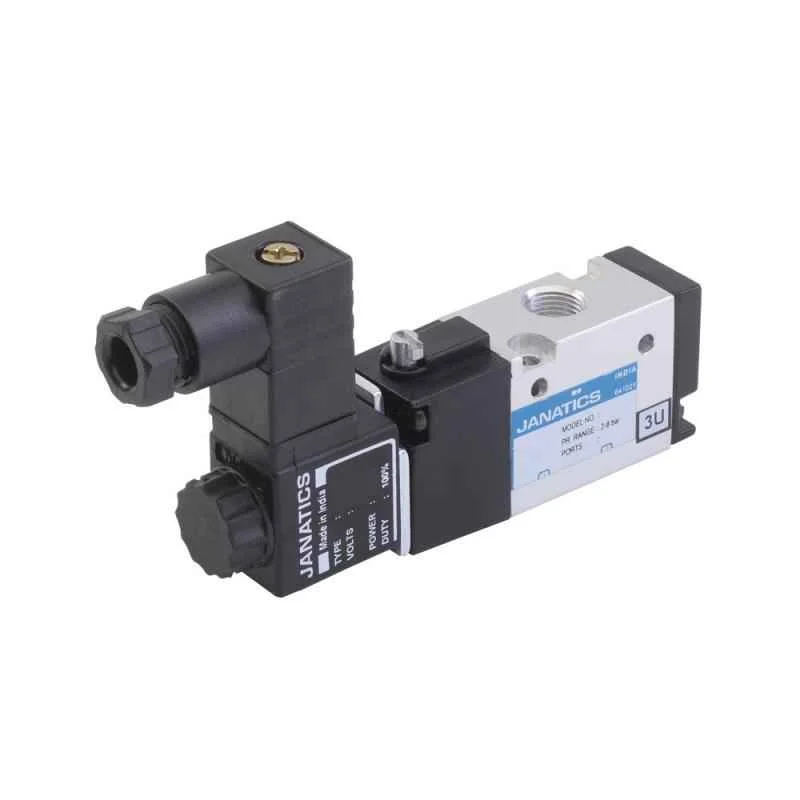 Janatics 3/2 Type G1/8 Single Solenoid Spring Return Valve, DS244SR60-A