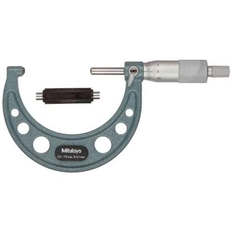 Mitutoyo 50-75mm Ratchet Stop Spherical Face Micrometer, 115-217